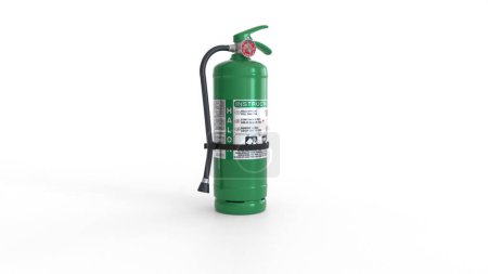 Photo for Fire extinguisher green tank, halon, 3D rendering.  Isolated on white background. - Royalty Free Image