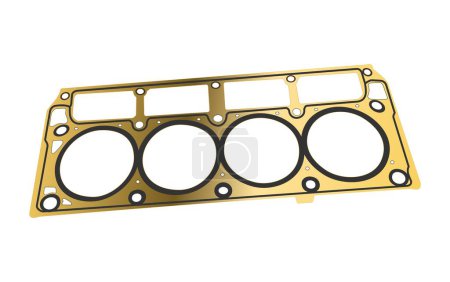 Photo for Engine head gasket in gold, vector illustration on white background - Royalty Free Image
