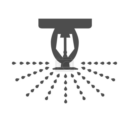 Illustration for Fire sprinkler in black and white background, vector - Royalty Free Image