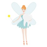 Vector childrens illustration. The tooth fairy.