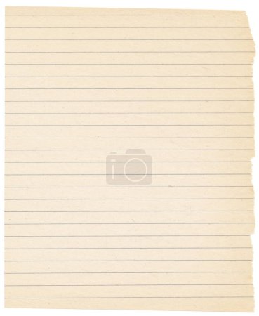 Photo for Lined sheet paper from old copybook. Paper texture for background. Empty blank from notebook. Horizontal lines for background geometric design elements. - Royalty Free Image