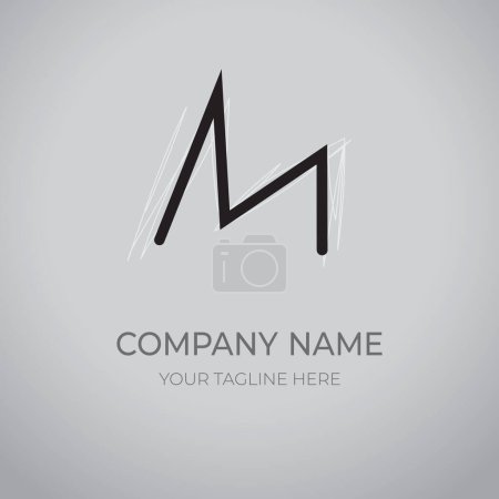 Photo for Abstract curve letter M. Logo vector design. Template for organization, business, or company. Isolated on background. - Royalty Free Image
