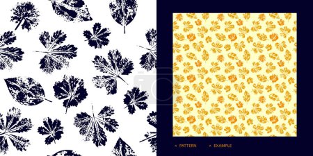 Photo for Modern seamless pattern of meadow leaves on white background. Botanical motifs scattered random. Monochrome vector pattern. Fashion print for your design. Vector isolated illustration. - Royalty Free Image