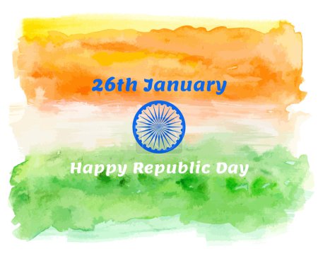 Photo for Vector Illustration or background for 26 January, Happy Republic day India. Color illustration for label, poster, web. - Royalty Free Image