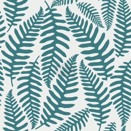 Photo for Seamless pattern with leaves on light background. Beautiful elegant print with silhouettes leaves of exotic plants. Botanical design. - Royalty Free Image