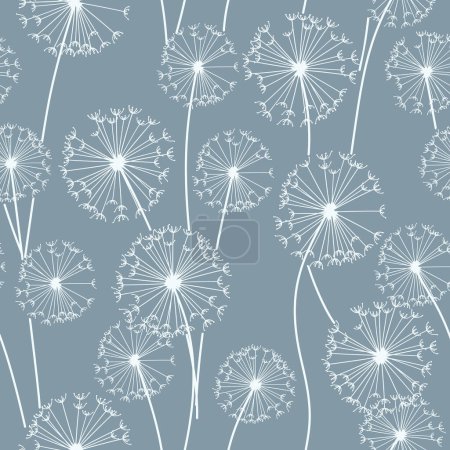 Photo for Dandelions seamless pattern for cover, packaging, fabric decorative design. Abstract vector design element. Floral modern seamless background. - Royalty Free Image