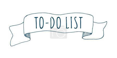 Photo for To do list. Lettering on the tape. Handwritten text. Calligraphy style. Hand drawn lettering. Vector isolated on white background. - Royalty Free Image