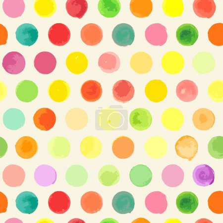 Photo for Seamless pattern with multicolored circles polka dot on a white background. Vector. Modern abstract design for cover, fabric, paper. - Royalty Free Image