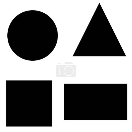Téléchargez les photos : Shapes set icons , triangle, circle, rectangle and square shapes - en image libre de droit