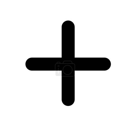 Téléchargez les photos : Black plus symbol icon on white - en image libre de droit