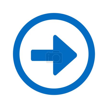 Téléchargez les photos : Flèche bleue icône cercle droit - en image libre de droit