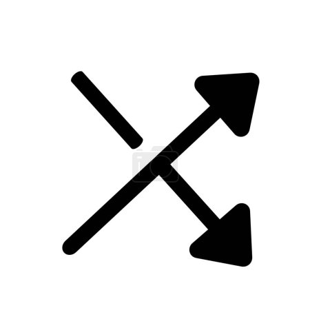 Téléchargez les photos : Crossed arrow icon isolated on white - en image libre de droit