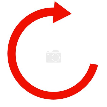 Téléchargez les photos : Rouge dans le sens des aiguilles d'une montre, flèche circulaire icône - en image libre de droit