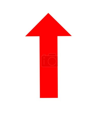 Photo for Red arrow up icon isolated on white - Royalty Free Image