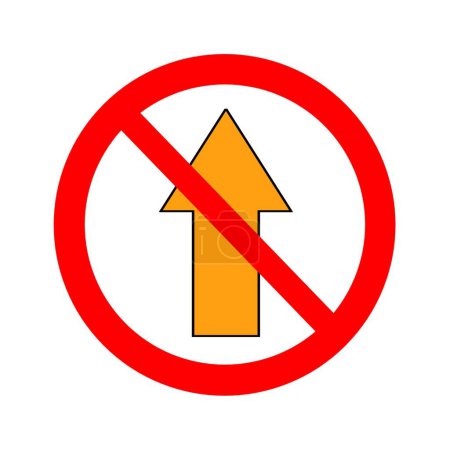 Téléchargez les photos : Do not go straight arrow icon - en image libre de droit