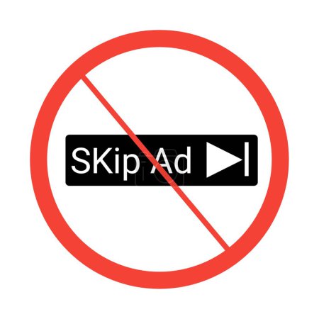 Téléchargez les photos : No skip ad sign icon, forbidden ad sign - en image libre de droit