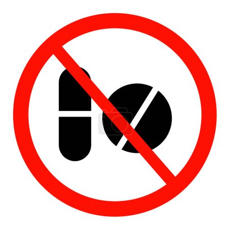 Téléchargez les photos : Icône drogues interdites, signe interdit, pas d'icône drogues - en image libre de droit