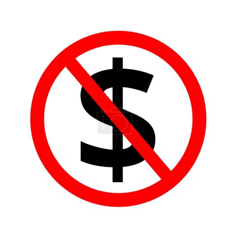 Téléchargez les photos : Pas d'icône dollar argent, interdit dollar symy - en image libre de droit