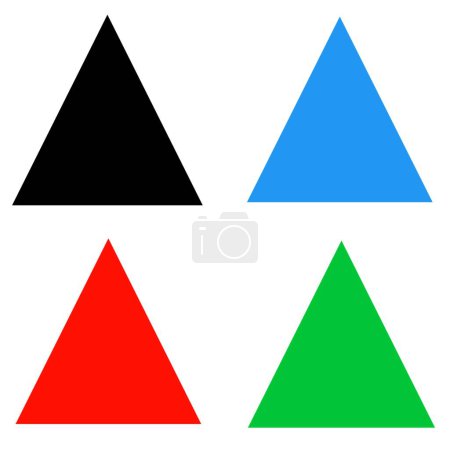 Foto de Forma de triángulo icono, rojo, negro, verde y azul forma de triángulo - Imagen libre de derechos