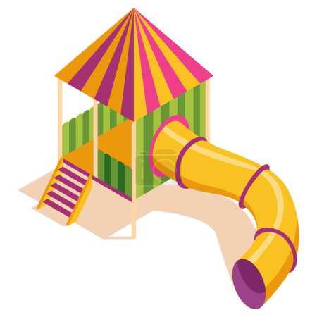 Illustration for Isometric kids playground item. Isolated icon of play equipment for children. Sports equipment element. Vector illustration. - Royalty Free Image