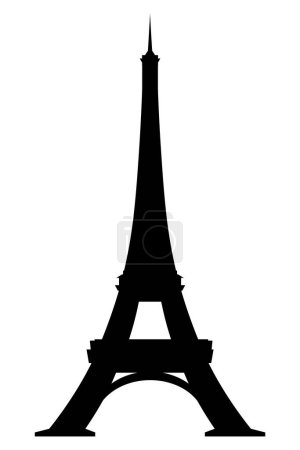 Téléchargez les illustrations : Eiffel Tower vector icon. World famous France tourist attraction symbol. International architectural monument isolated on white background. - en licence libre de droit