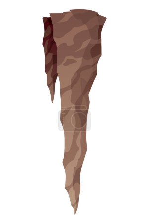 Téléchargez les illustrations : Stalactite. Icicle shaped hanging mineral formations in cave. Nature brown limestone, material stone icon. Natural growth geology formations. - en licence libre de droit