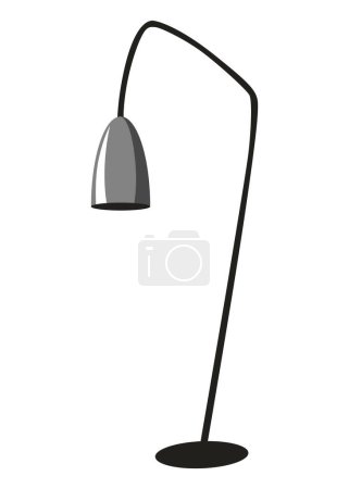Illustration for Modern interior decorative element, floor lamp. Decoration for living room or office. Cabinet accessory. - Royalty Free Image