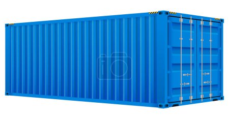Illustration for Logistic cargo container. Shipping, transportation and delivery concept. Realistic 3d template isolated on white background. - Royalty Free Image