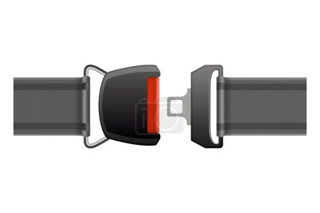 Illustration for Safety belt. Fasten your seatbelt, warning banner. Safe driving rule vector concept. Vehicle driving or airplane belt with lock for save your life in road accident decent. - Royalty Free Image