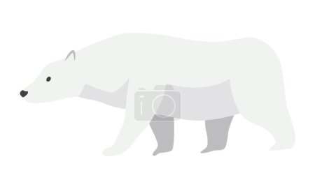North pole arctic fauna. Polar bear vector illustration in flat style. Arctic animal icon. Winter zoo design element.