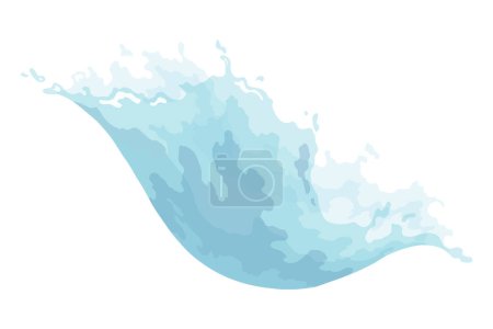 Illustration for Water wave splash, dynamic motion element. Aqua liquid, hydration ad. Blue water wave swirl splash. Vector cartoon illustration. - Royalty Free Image