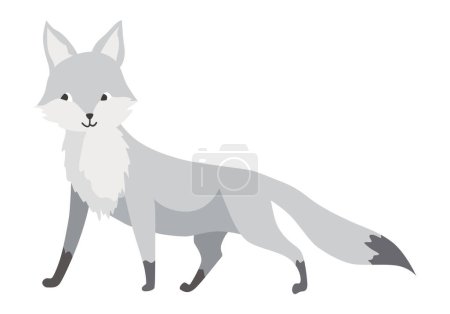 Illustration for Cartoon arctic fox isolated on white background. - Royalty Free Image