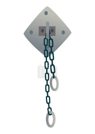 Vector cartoon medieval prison, torture object. Vector element isolated on white.