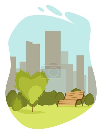 Urban gardening. Ecological and sustainable green lifestyle. City plants in urban environment concept. City parks element for advertising flyer, leaflet, info banner idea. Vector illustration.