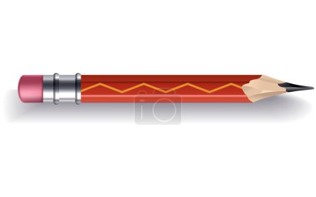 Pencil mockup realistic. Colored wooden graphite pencil. School office stationery, creative design vector bright item.
