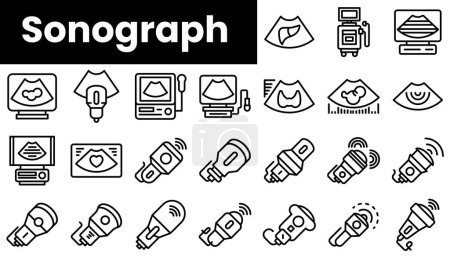 Set of outline sonograph icons