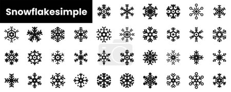 Téléchargez les photos : Ensemble d'icônes contour des flocons de neige - en image libre de droit