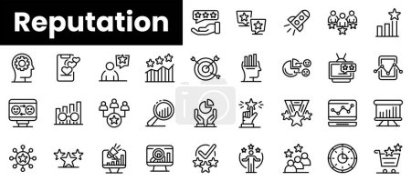 Ilustración de Conjunto de iconos de reputación de esquema - Imagen libre de derechos