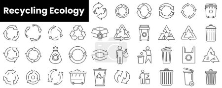 Téléchargez les photos : Ensemble d'icônes d'écologie de recyclage - en image libre de droit
