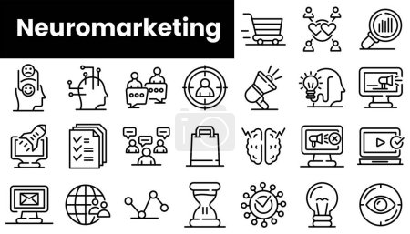 Set of outline neuromarketing icons