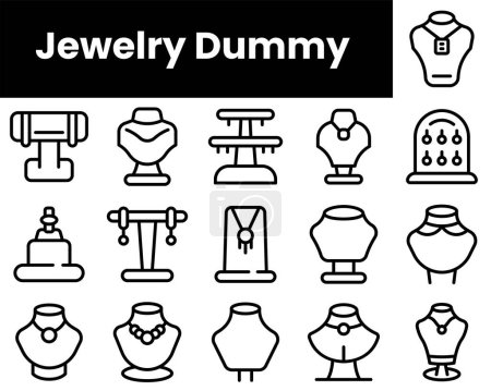 Set of outline jewelry dummy icons