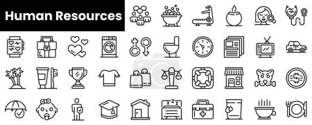Illustration for Set of outline human needs icons - Royalty Free Image