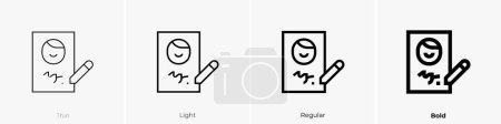autograph icon. Thin, Light Regular And Bold style design isolated on white background