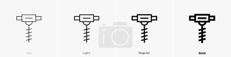 auger icon. Thin, Light Regular And Bold style design isolated on white background