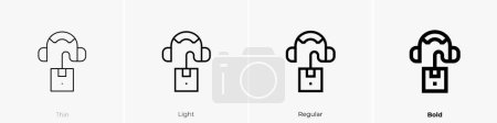 audio guide icon. Thin, Light Regular And Bold style design isolated on white background