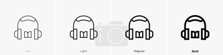 audio book icon. Thin, Light Regular And Bold style design isolated on white background