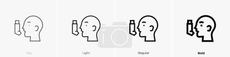 asthma icon. Thin, Light Regular And Bold style design isolated on white background