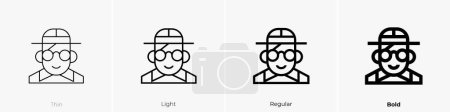 anthropologist icon. Thin, Light Regular And Bold style design isolated on white background