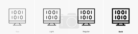 Téléchargez les photos : Icône binaire. Design mince, léger, régulier et audacieux isolé sur fond blanc - en image libre de droit