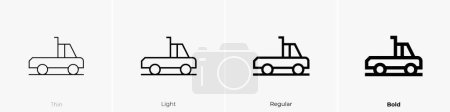 Téléchargez les photos : Grande icône de camion. Design mince, léger, régulier et audacieux isolé sur fond blanc - en image libre de droit